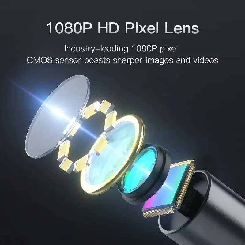 Професійний ендоскоп з подвійною камерою 1080P IP67 4,3" IPS екран 5м кабель водонепроникний для огляду труб і авто