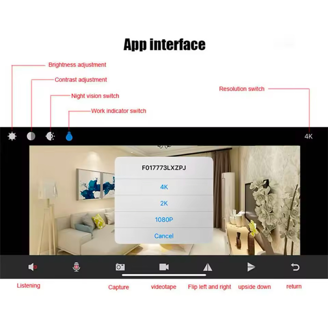 IP мінікамера 1080p на шлейфі Wi-Fi з датчиком руху відеоняня з віддаленим доступом, приховане відеоспостереження, чорна