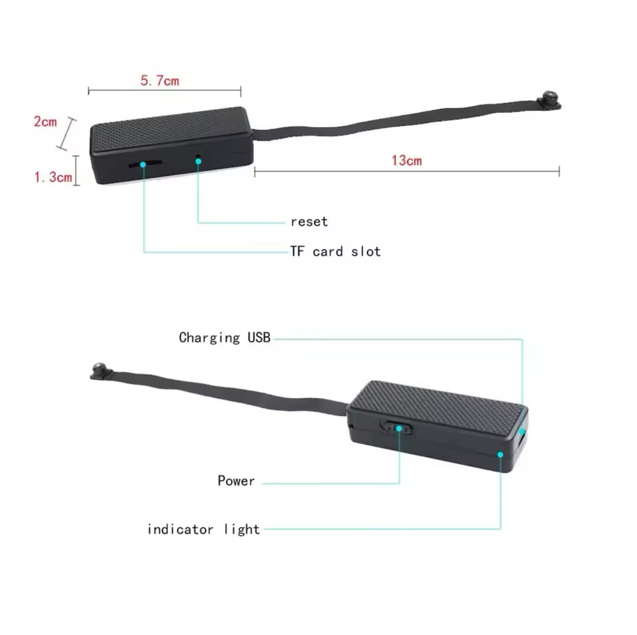 IP мінікамера 1080p на шлейфі Wi-Fi з датчиком руху відеоняня з віддаленим доступом, приховане відеоспостереження, чорна