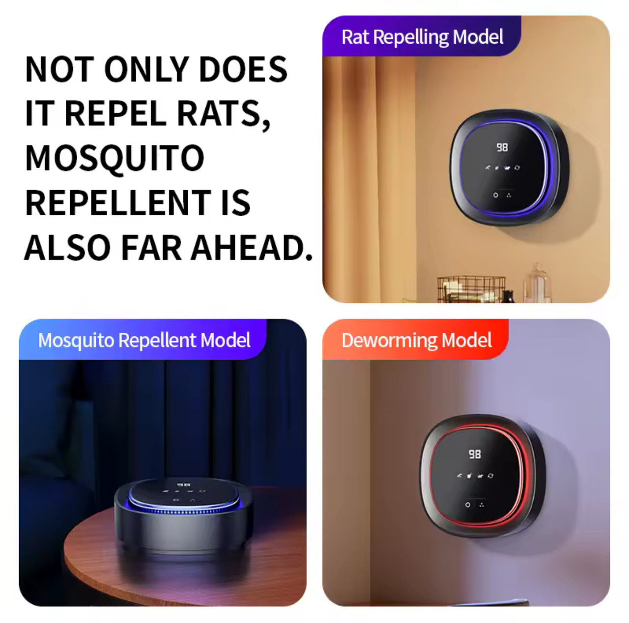 Ультразвуковий відлякувач гризунів і комах RarRepellent Max 2000mah