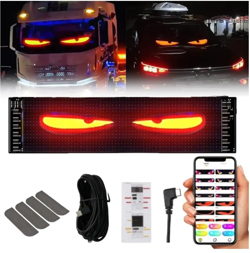 Гнучка LED панель "ОЧІ" на фуру 16,6×120 см RGB з пультом 12–24V