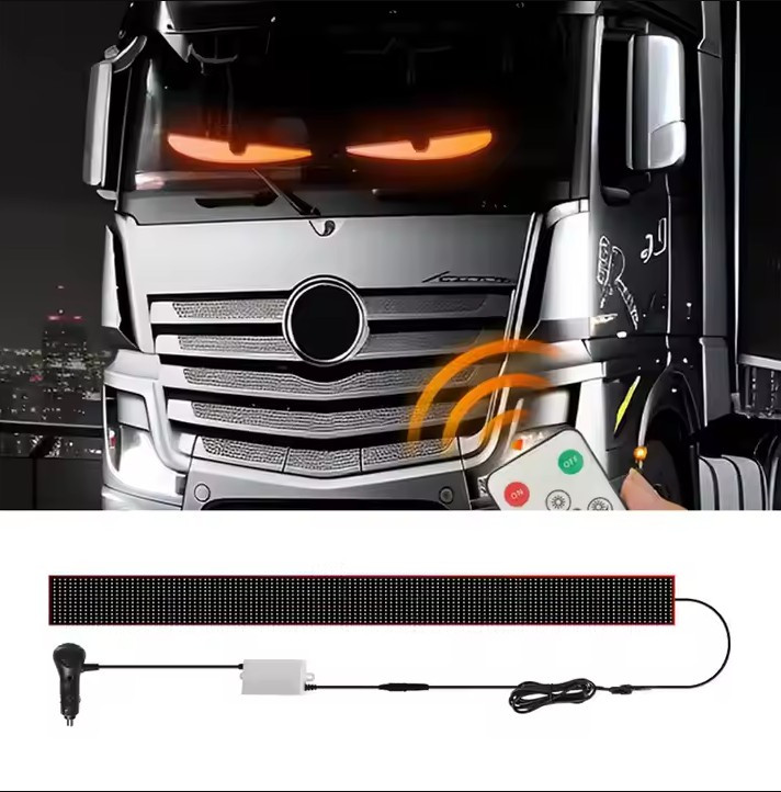 Гнучка LED панель Очі диявола на авто 2шт 16x80 см, Devil Eyes, 12/24V, 34 режими, Bluetooth, управління з пульта