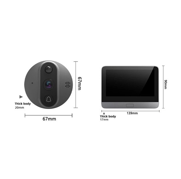 Дверний дзвінок з камерою Wi-Fi Light Vision VLC-300IVP, 2 Мп, монітор 4.3"