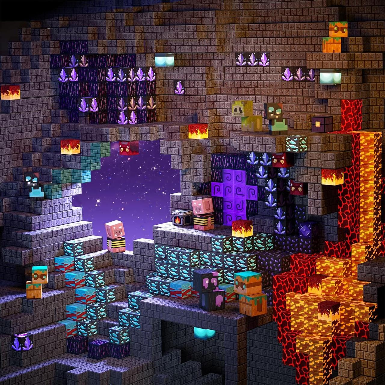 Дитячий магнітний конструктор Minecraft "Підземелля та лава" 100шт
