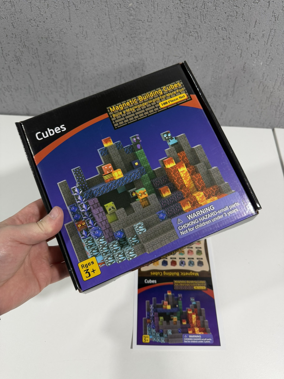 Дитячий магнітний конструктор Minecraft "Підземелля та лава" 100шт