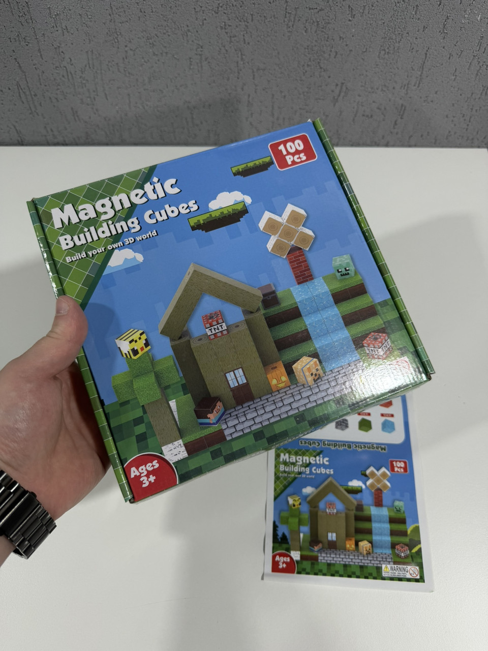 Дитячий магнітний конструктор Minecraft "Лісовий світ" 100шт